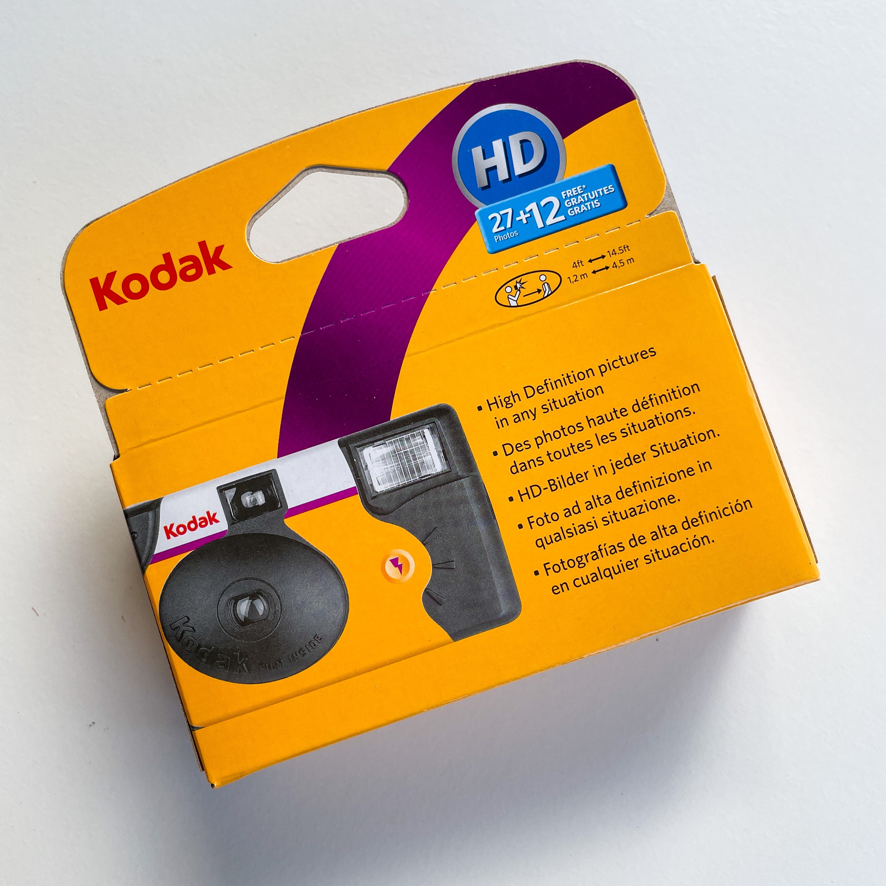 Kodak Power Flash HD One-Time-Use Disposable Camera (39 Exposures) - Shutter Up Film