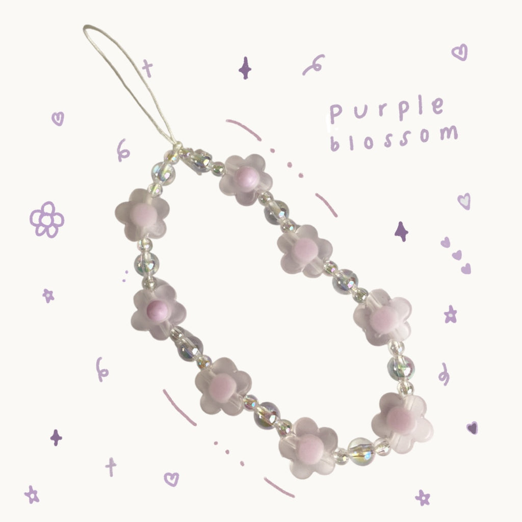 Purple Blossom Bead Strap